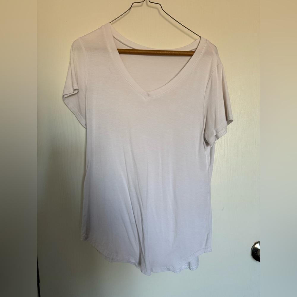 Classic White V-Neck Women's Top
